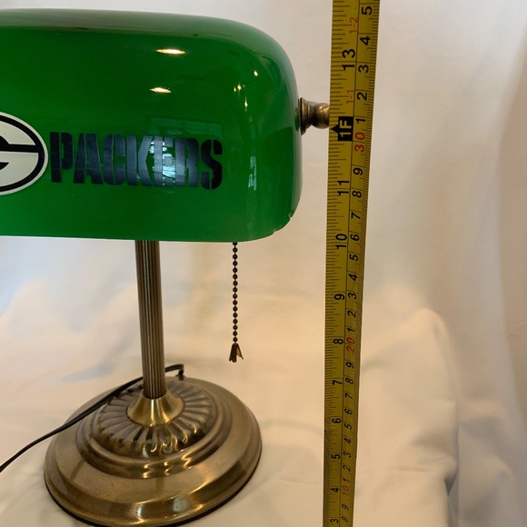 RARE Vintage Green Bay Packers 'G' Logo NFL Bankers Desk Lamp Tested & Working - Picture 15 of 16